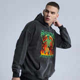 Anime Aesthetic Tee – Rainbowtouches Washed Hoodie Men High Street Fashion Skulls