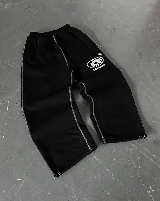 y2k retro camo graphic baggy pants gothic hip hop streetwear sweatpants casual pants womens mens elastic waist jogging trousers unique joggers style 1555