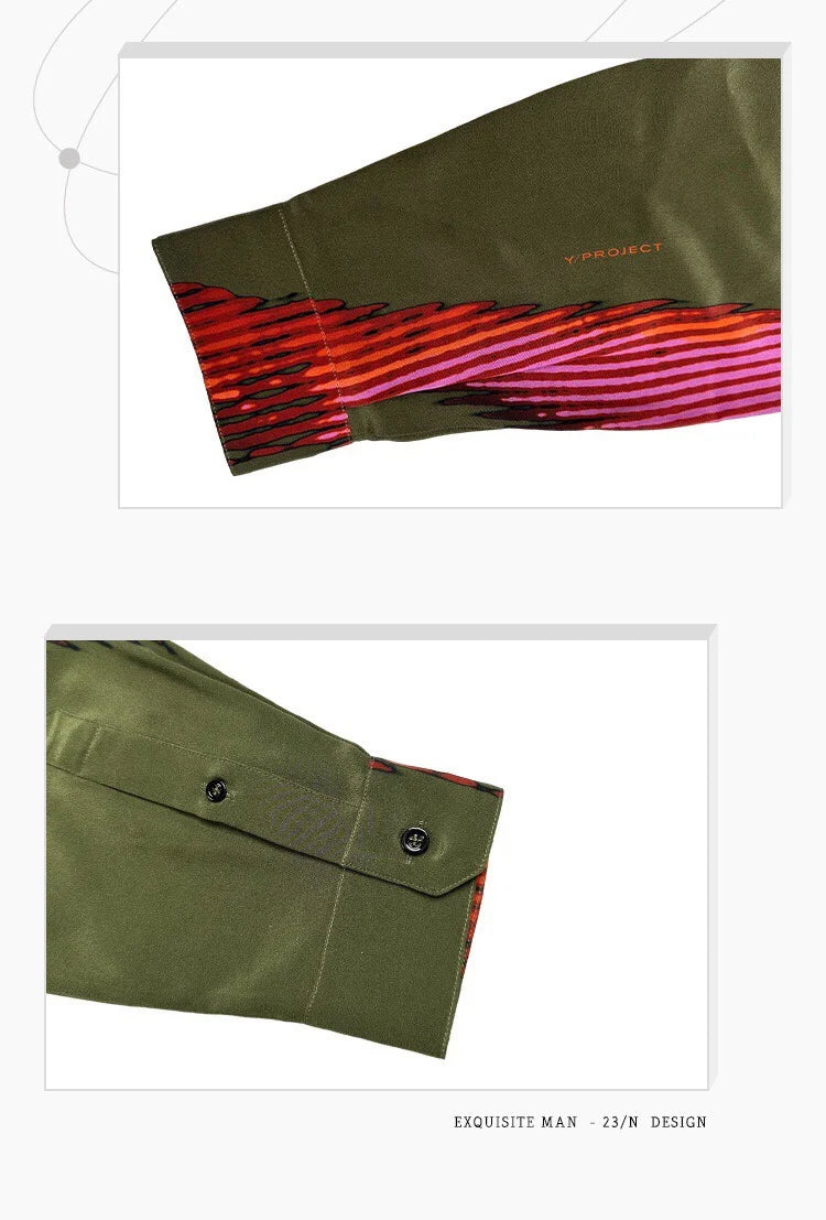 New 2024 Men Striped Gradient Human Body Fashion Cotton Casual Shirts Shirt High Pocket Long-sleeves Size S M L XL#741