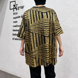 Y2k Anime panel – Mens T Shirt Gold Sequin Performance Costumes Fashion Street