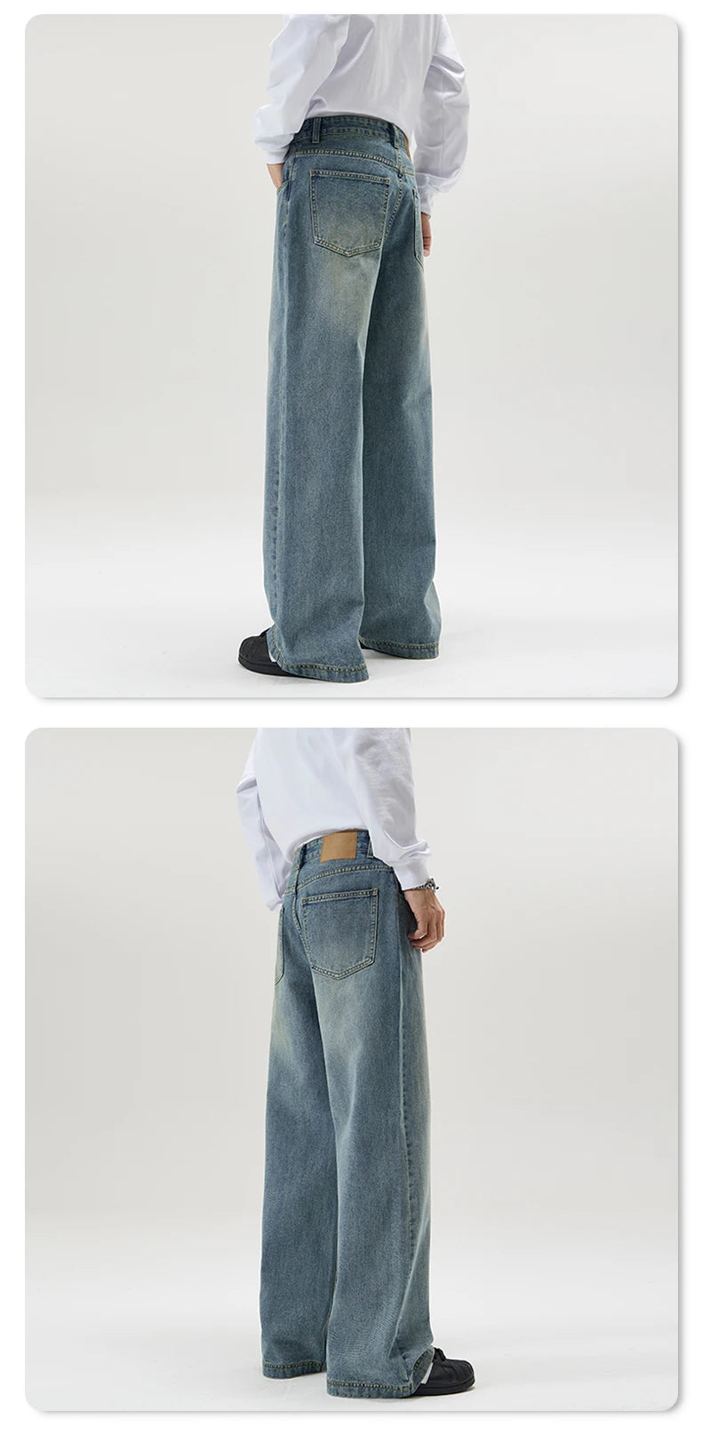 men wide leg straight streetwear fashion loose casual vintage denim baggy jeans pants women y2k jeans trousers unique jeans style 1867