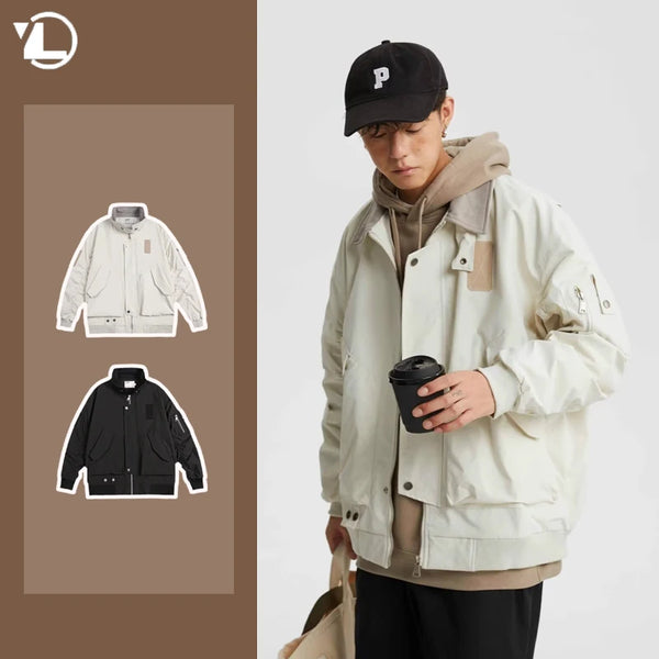 leather varsity jacket, fall winter fit, for men, fall streetwear outfit, oversized style, layered fashion, modern aesthetic, graphic detail