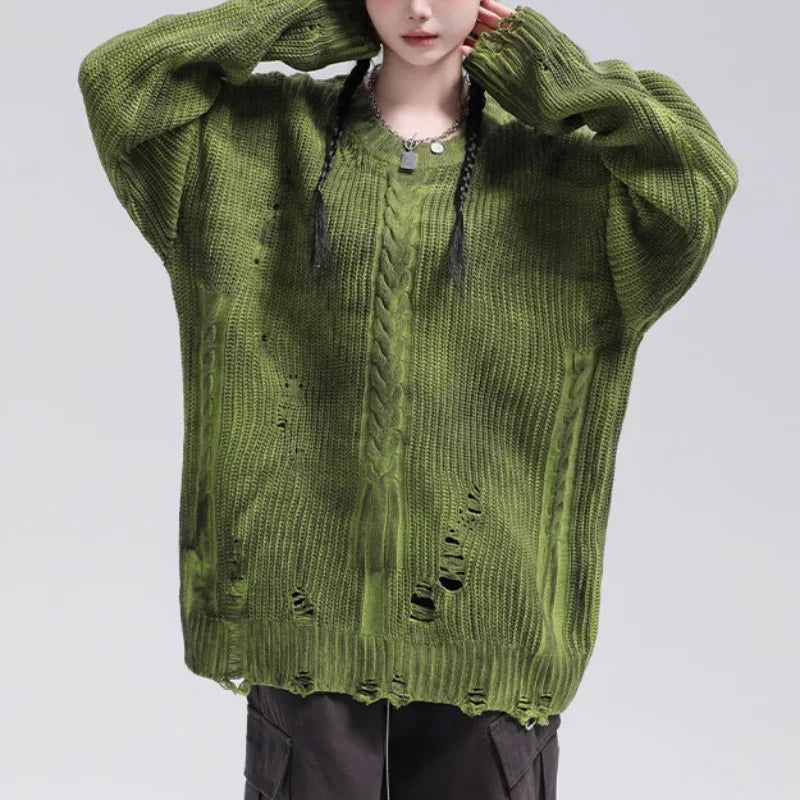 techwear flame knit sweater with structured oversized fit, ideal for cold streetwear layers, men’s streetwear clothing piece 