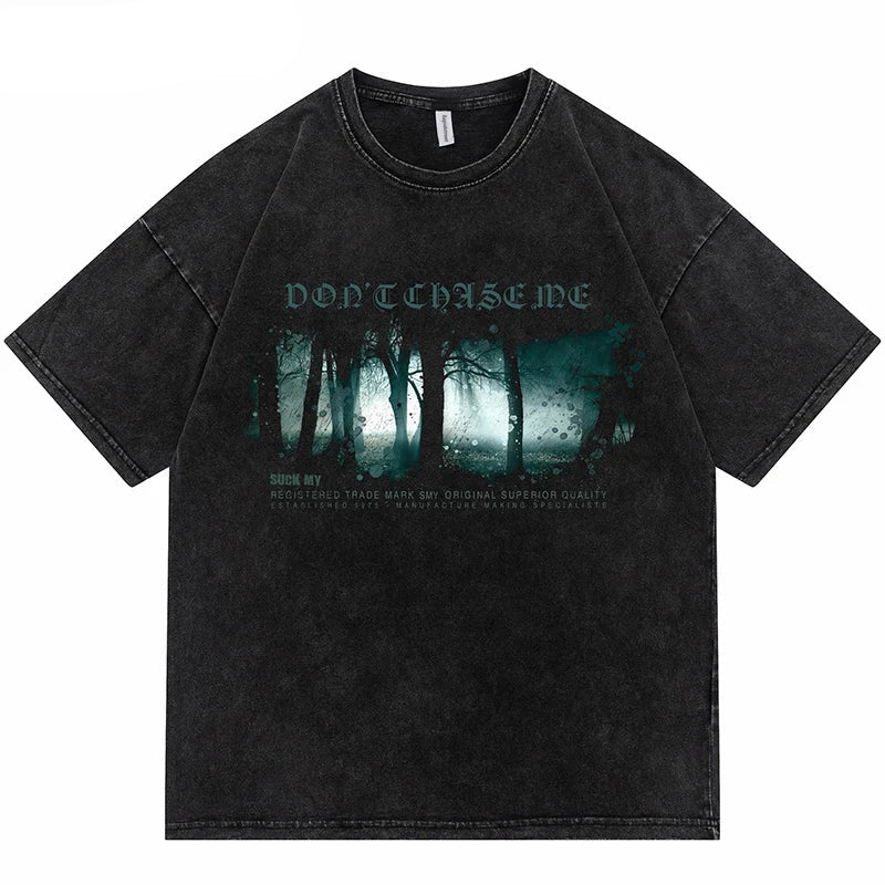 Grunge Graphic tee – Streetwear Harajuku T Shirt Hip Hop Painting Tree Printed Wa