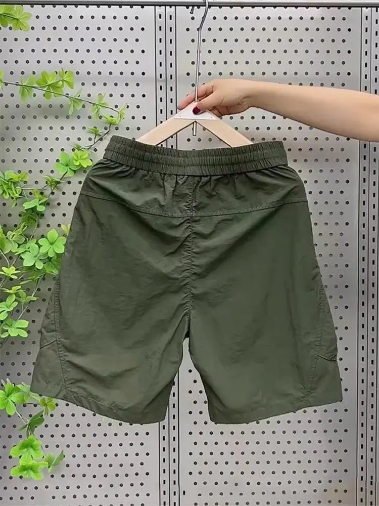 cargo shorts mens summer thin loose multi pockets fifth pants quick dry shorts male 2024 summer men bermuda shorts korean fashi unique cargo style 1524
