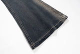 RO Style Gradient Washed Sashes Flare Jeans Unisex Streetwear Baggy Y2K Bell-bottoms Harajuku Loose Casual Denim Trousers