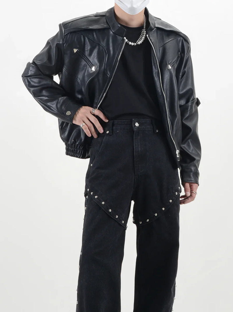 techwear zip bomber, urban fashion, for men, fall streetwear outfit, oversized style, layered fashion, modern aesthetic, graphic detail