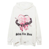 vaporwave tribal flames featuring fashion harajuku printed hoodies hip hop retro washed bottom ripped sweatshirt streetwear mens hooded warm fleece loose hoodies