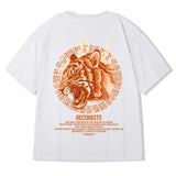Anime Tribal flames – Mens Summer Tiger Head Print T Shirts 2025 Japanese Oversize