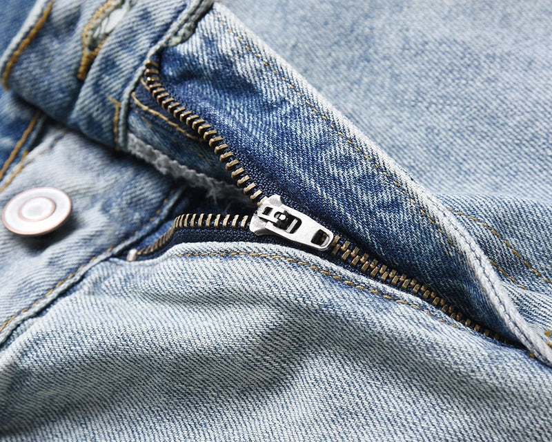 streetwear ripped damaged washed blue baggy denim pants for men straight distressed casual jeans oversized cargo trousers unique cargo style 5305