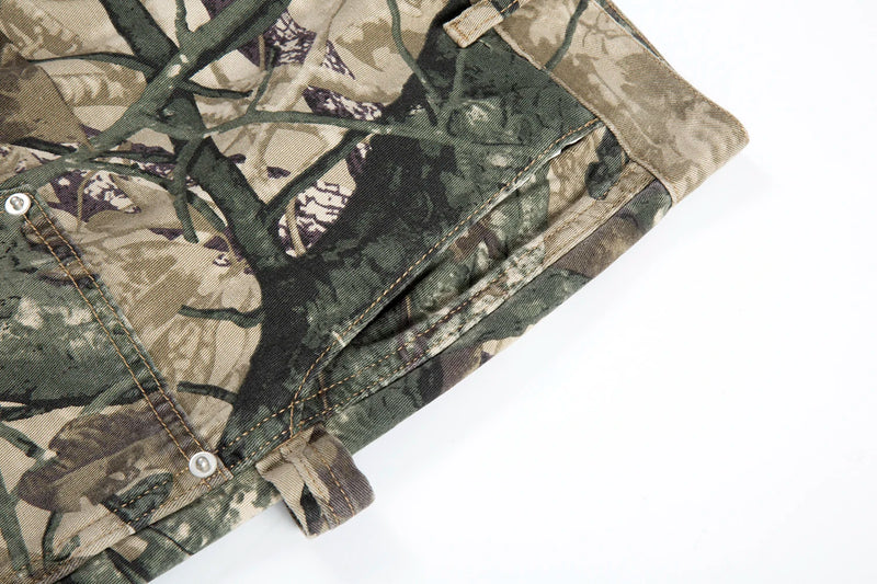 high street leaf camouflage logging pants for men straight patchwork baggy jeans cargos y2k pantalones hombre oversized trousers unique cargo style 1185