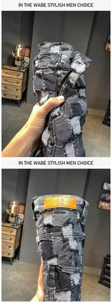 men distressed washed denim streetwear brand hip hop loose casual motorcycle cargo jeans pant cityboy y2k trousers unique cargo style 2442