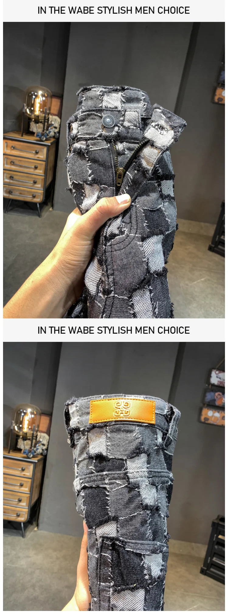 men distressed washed denim streetwear brand hip hop loose casual motorcycle cargo jeans pant cityboy y2k trousers unique cargo style 2442