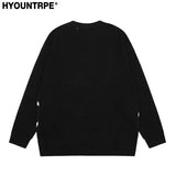 hip hop harajuku spider web pattern knitted sweater unisex pullover streetwear winter casual loose sweater warm jumper knitwear - Y2K grunge street style, high quality cotton hoodie, soft fleece-lined outerwear