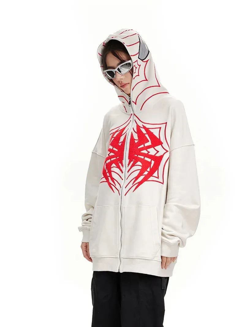 Y2K Retro Spider Print Sportswear Loose Casual Top For Men And Women I