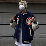 retro baseball bomber, daily drip outerwear, casual outfit