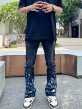 graffiti printed skinny denim jeans men casual buttons fly slim straight biker trousers jeans fashion hip hop jean pants joggers unique joggers style 3391