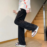 autumn casual pants men fashion straight plaid pants men streetwear hip hop loose wide leg pants mens vintage trousers m 3xl relaxed fit trousers