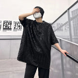 Y2k Anime panel – Mens T Shirt Gold Sequin Performance Costumes Fashion Street