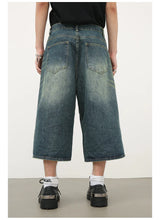 men summer streetwear fashion loose casual wide leg denim calf length jeans pants male vintage jeans baggy hosen pants unique jeans style 1500