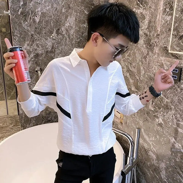 2023 Summer New Fashion Short-sleeved Shirt Men's Korean Shirt Short-sleeved Top Boutique Clothing Simple Style Men Clothing