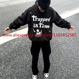 2024 Autumn Winter New Vintage Velvet Hoodie Long Sleeve American Heav