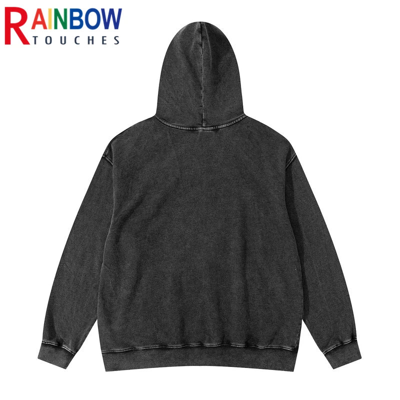 Rainbowtouches 2022 Hoodies Men High Street Fashion Old Washing Demon