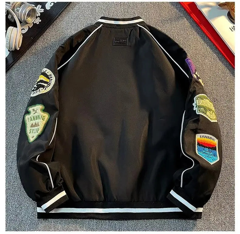 checkered bomber jacket, daily drip essential, men's streetwear fashion, oversized urban jacket, high quality cold-weather co