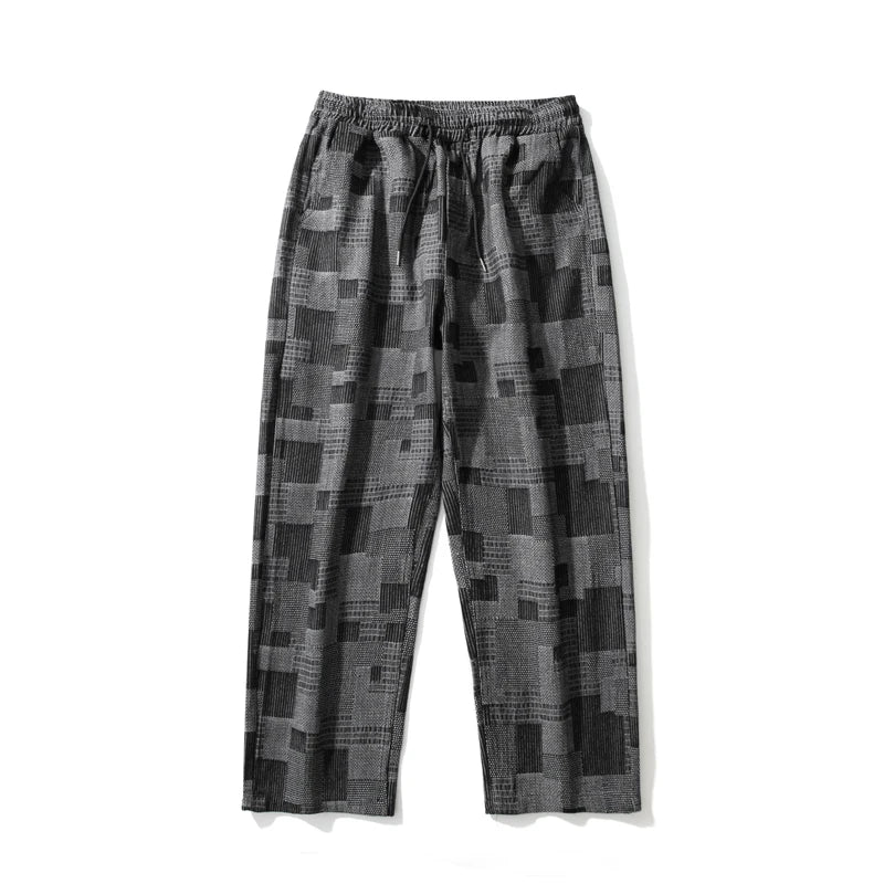 blue black plaid jeans men retro casual wide leg jeans mens streetwear loose hip hop straight denim trousers men vintage jeans unique jeans style 3928