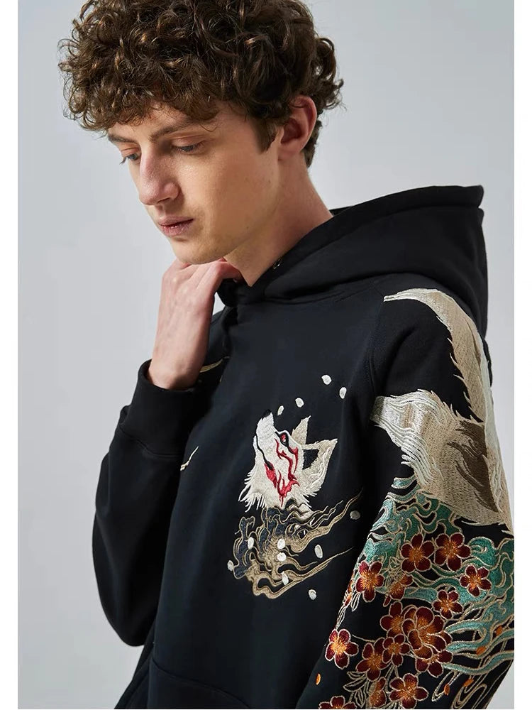 techwear flame hoodie for men, oversized streetwear fit with bold knit design, mens fashion layer for modern streetwear colle