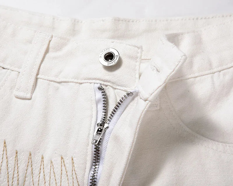 irregular sewing scratched patchwork denim jeans men casual straight biker zipper trousers streetwear hip hop jean pants joggers unique joggers style 3584