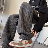 high quality stripe plaid mens trousers baggy straight fashion classic padded autumn winter casual pants male plus size m 8xl unique default style 1190