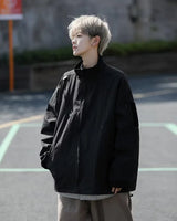 Outdoor Mens Charge Jacket Retro Loose Stand Collar Waterproof Tooling