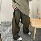 Oil Wax Coating Distressed Silhouette Jeans for Men and Women Washed Streetwear Baggy Denim Trousers Oversized Ropa Hombre Cargo