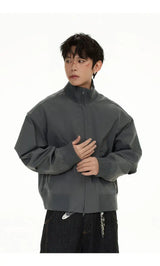 checkered varsity bomber, high-street look, men's streetwear fashion, trendy oversized fit, urban techwear design, modern hip