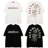 Harajuku Crying character – Floral Rose Graphic Printed Short Sleeve T Shirt For Men Hip
