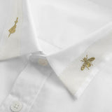 New 2022 Luxury Men Classic Embroidered bee Snake UFO Fashion Cotton Casual Shirts Shirt High Quality Short Sleeves A71