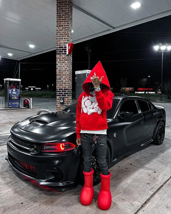 2023 Spring American Hip Hop Tide Brand Alphabet Foaming Hoodie Mens Y