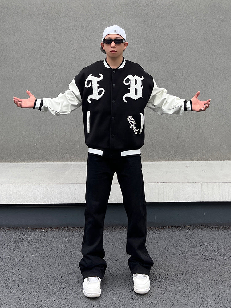 mens embroidery baseball jackets and coats casual single button patchwork hip hop streetwear warm bomber jacket outerwear nan - variant style 90bf71 for streetwear fashion