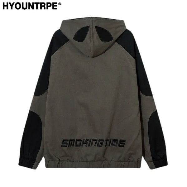 spider embroidery hooded jacket and coat men fashion hip hop full zipper hoodies loose outerwear casual streetwear baggy jack - variant style dcf061 for streetwear fashion