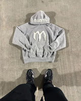 2024 Y2K Street Fashion Loose Hoodie Retro Letter Embroidery Oversized