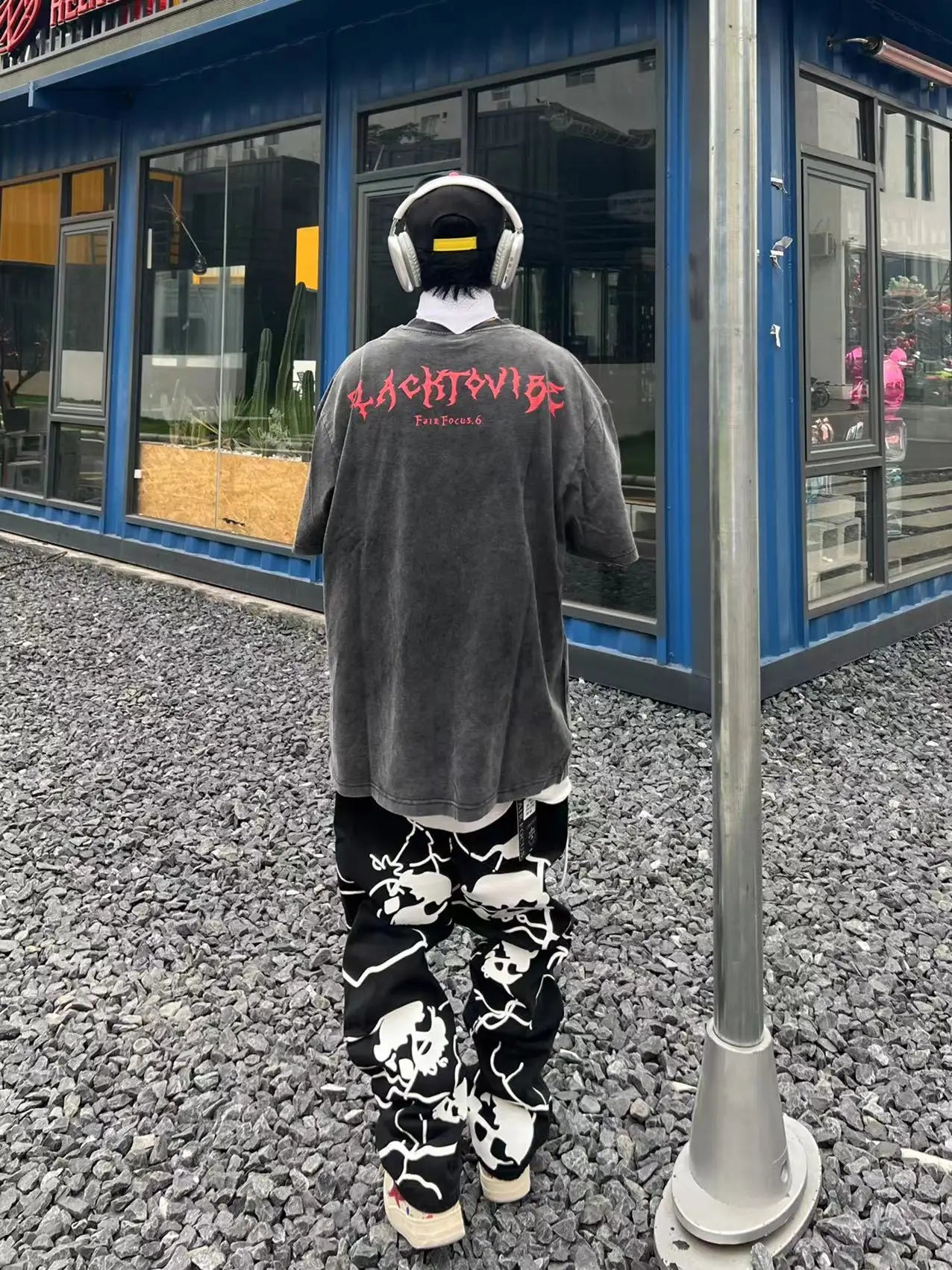 fashion lightning skull printed denim jeans mens unisex casual zipper straight jeans streetwear hip hop y2k jean pants joggers unique joggers style 719