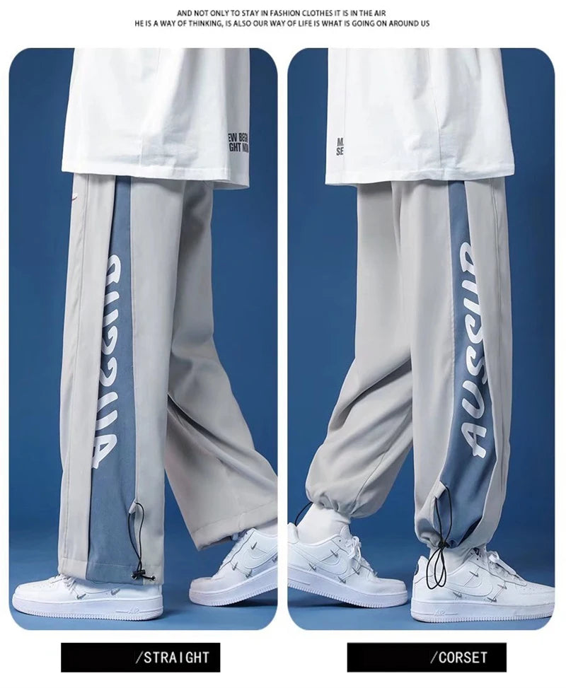 mens graphic printed sweatpants 2024 autumn hip hop fashion drawstring trousers casual loose male streetwear leggings pants unique joggers style 1284