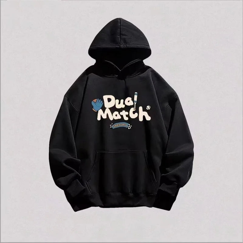 New Letter Cartoon Graphic Printed Hooded Sweatshirts For Men Autumn