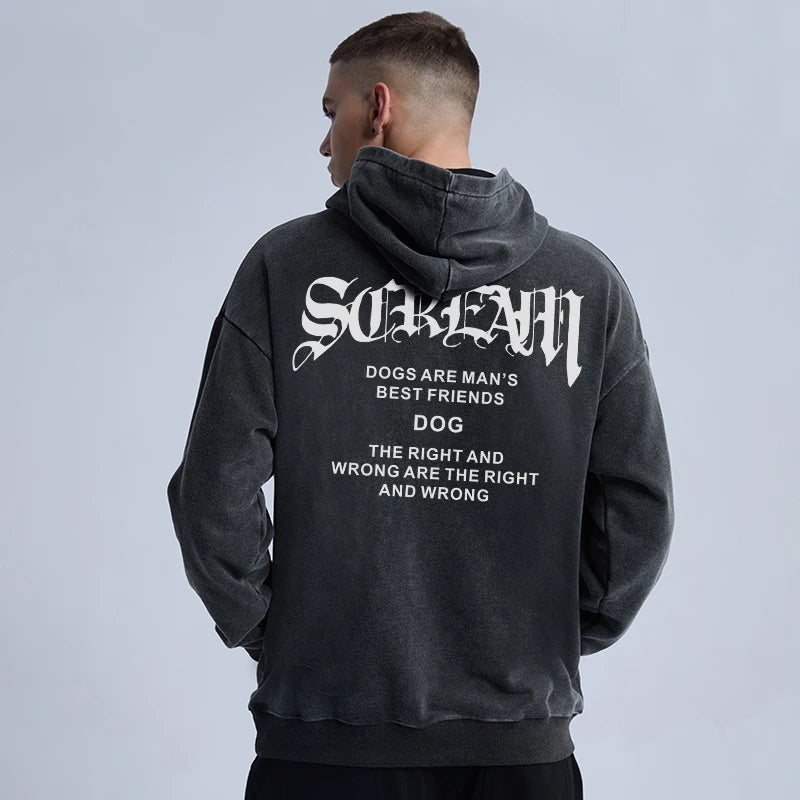 Harajuku angelcore design featuring rainbowtouches washed hoodie vintage oversized men high street dog printing fashion hip hop unisex loose mens graphic hoodies