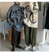 y2k fire graphic sweater, edgy streetwear for bold fashion-forward winter outfits, mens fashion layer for modern streetwear c