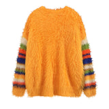 hip hop knitted pullover, bold design pullover, cozy fashion fit, stylish street outfit, modern aesthetic appeal