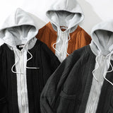 image casual streetwear quality - everyday essential style material fit hop unisex design high 05e76d premium men-hooded-knitted-cardigan-sweater-coat-autumn-winter-fake-two-piece-hooded-drawstring-jacket-unisex-streetwear wear graphic oversized style hip print urban fashion streetwear design ID 1eca4