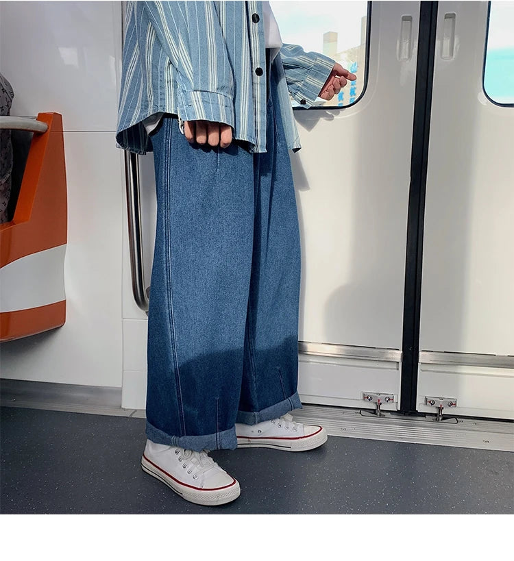 men wide leg jeans loose straight baggy denim pant mens womens streetwear skateboard pants oversized hip hop casual trousers unique jeans style 1114
