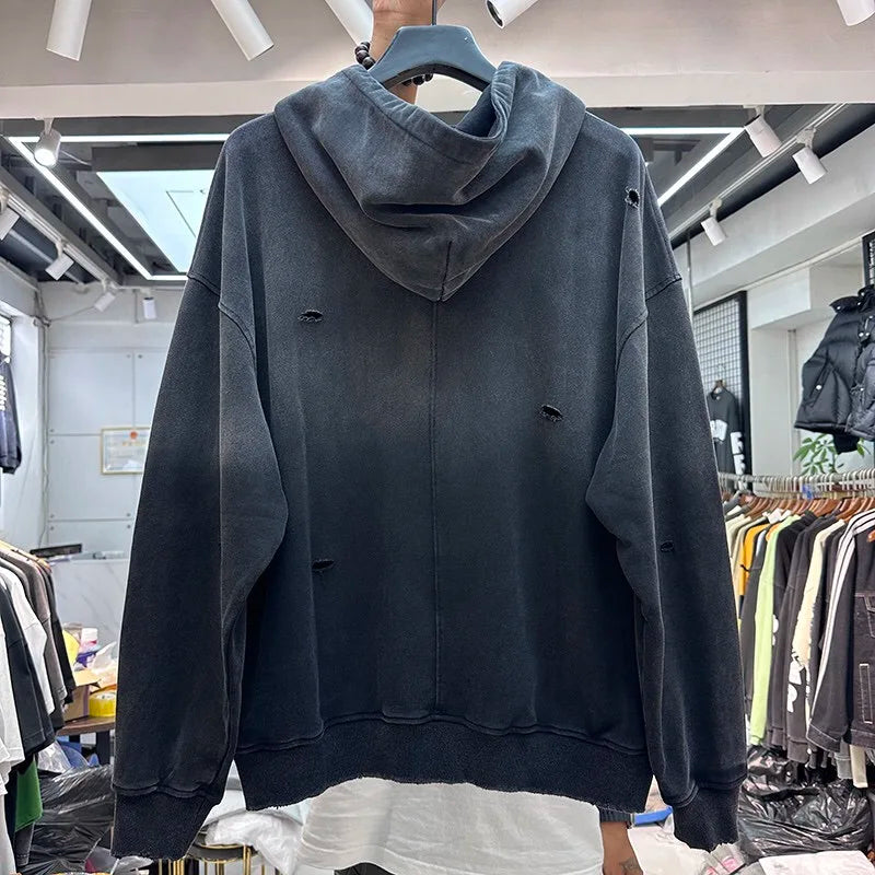 Gothic streetwear hoodie with angel vs demon aesthetic